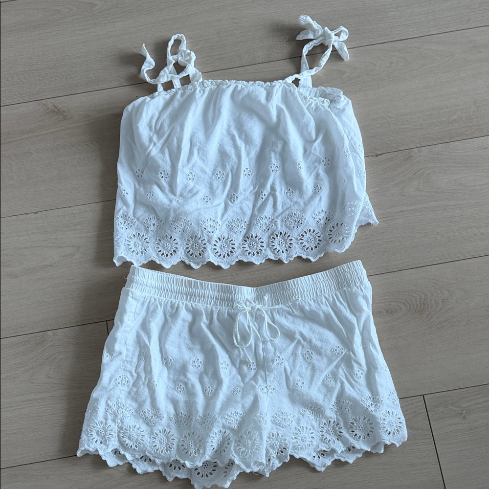 White Eyelet Lace Set